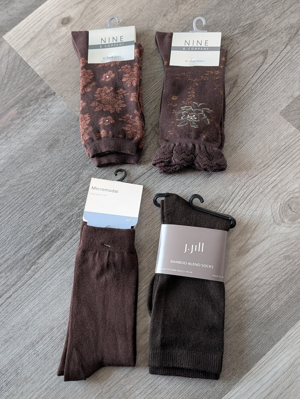 nwt CHOCOLATE BROWN DRESS SOCKS j. jill nine west